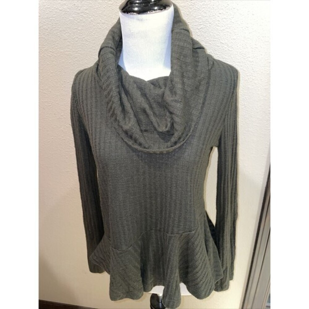Maeve Anthropologie sweater size‎ XSP Turtleneck Green top Ribbed